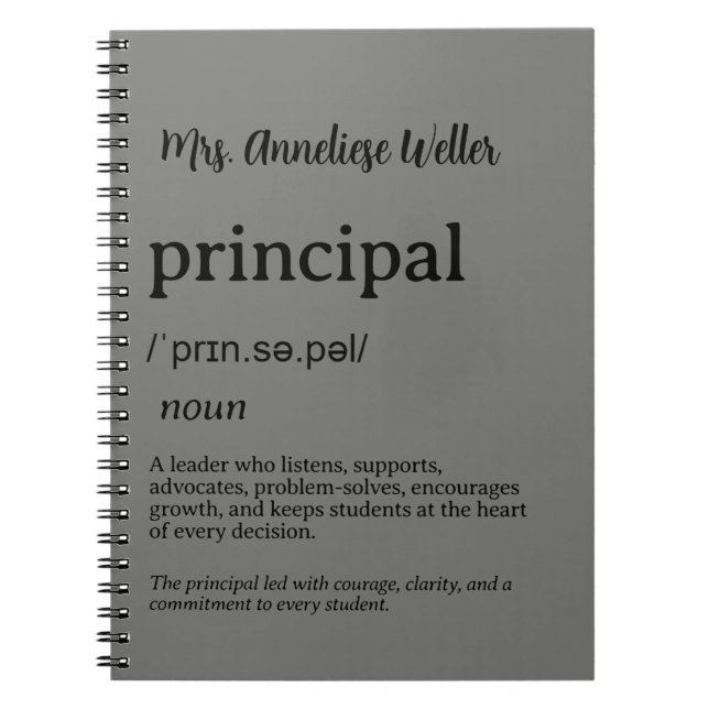 Personalised Principal Definition Notebook (Front)
