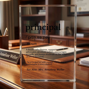 Personalised Principal Definition Photo Block