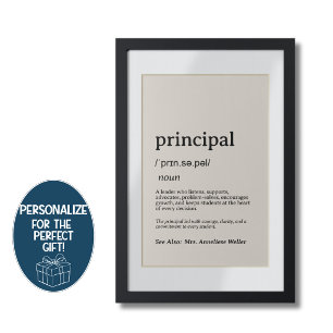 Personalised Principal Definition Poster