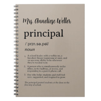 Personalised Principal Funny Definition Notebook