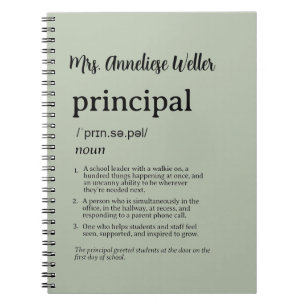 Personalised Principal Funny Definition Notebook