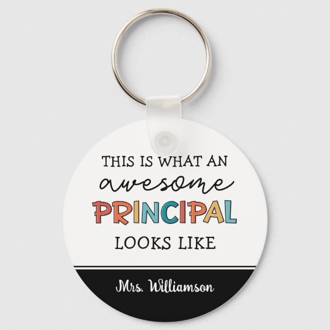 Personalised Principal Funny School Principal Key Ring (Front)
