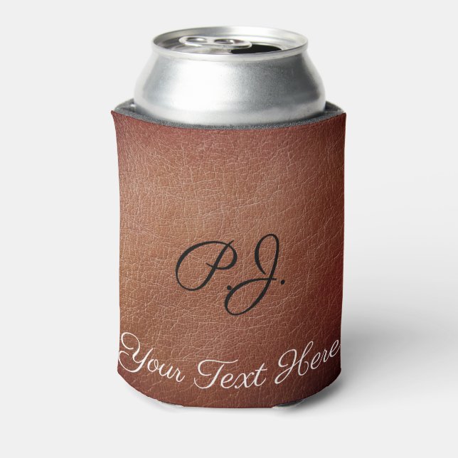 Personalised Printed Faux Leather Stubby Holder (Can Back)