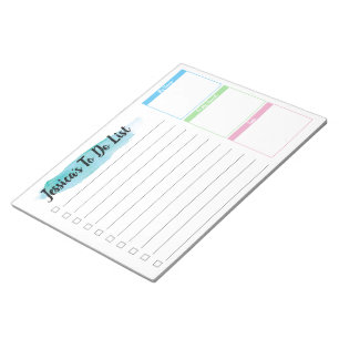 Personalised Productivity To do list  watercolor Notepad
