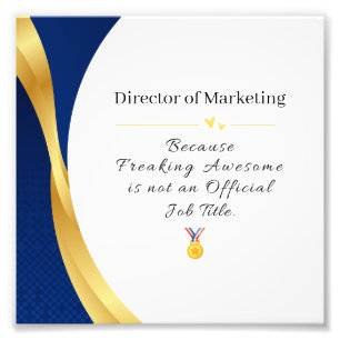 Personalised Profession – Elegant Gold & Blue Photo Print