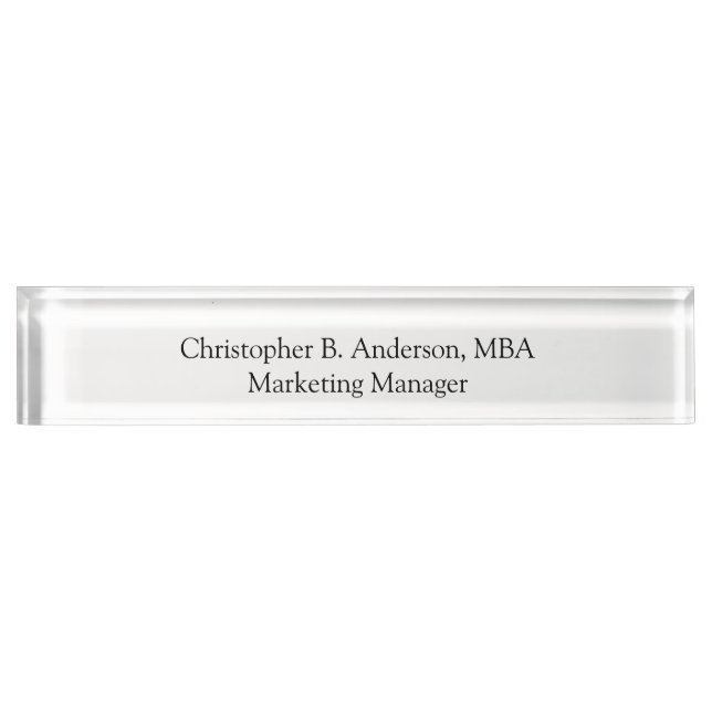 Personalised Professional Business Corporate  Nameplate (Front)