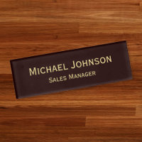 Personalised Professional Faux Gold Brown Magnetic