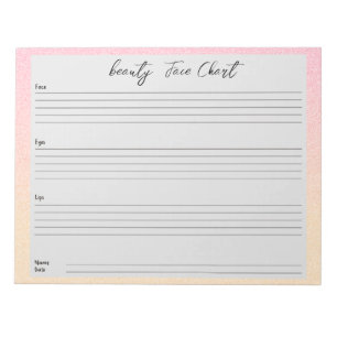 Personalised professional Makeup Face Chart Notepad