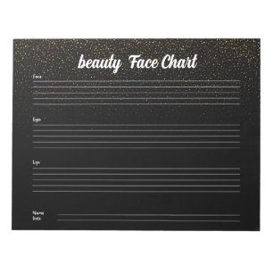 Personalised professional Makeup Face Chart Notepad