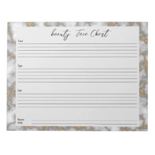 Personalised professional Makeup Face Chart Notepad