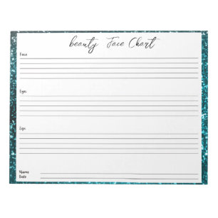 Personalised professional Makeup Face Chart Notepad
