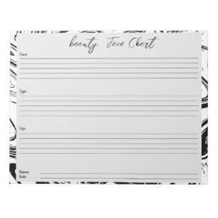 Personalised professional Makeup Face Chart Notepad