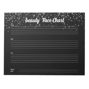 Personalised professional Makeup Face Chart Notepad
