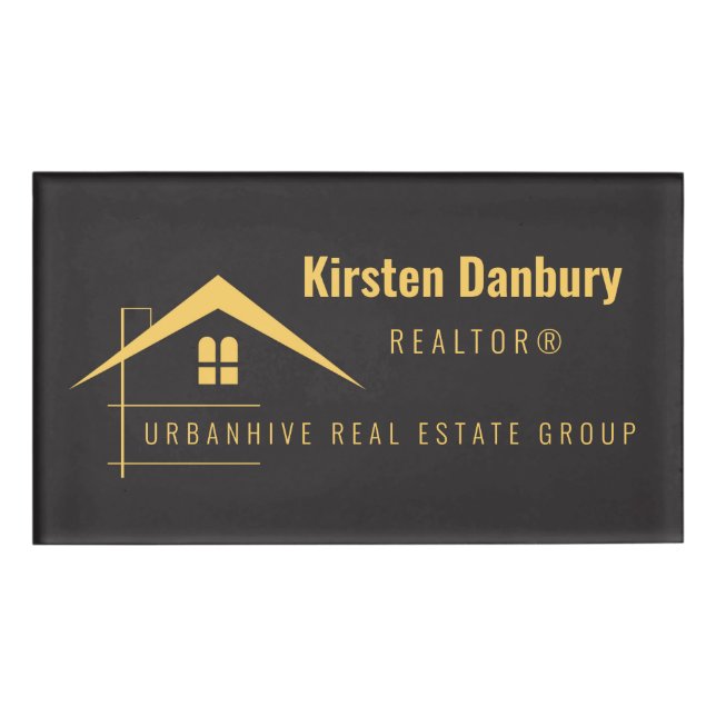 Personalised Professional Real Estate Business Name Tag (Front)