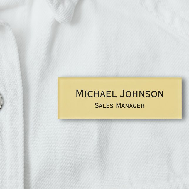 Personalised Professional Rich Faux Gold Magnetic Name Tag (Personalized Professional Rich Faux Gold Magnetic Name Tag)