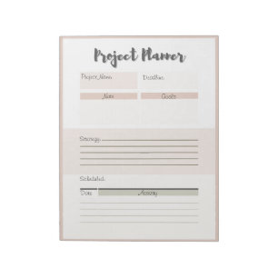 Personalised Project Planner Notepad