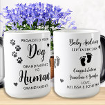 Personalised Promoted From Dog Grandparents Human Magic Mug<br><div class="desc">You've been promoted from Dog grandparents to Human grandparents! Include your best dog in your pregnancy announcement to your parents, the new baby grandparents with this adorable dog pregnancy announcement coffee mug. “You've been promoted from Dog grandparents to Human grandparents... other side Personalise with Baby Last Name and Your Month/Date...</div>