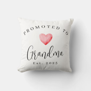 Personalised Promoted To Grandma 2025 Script Cushion