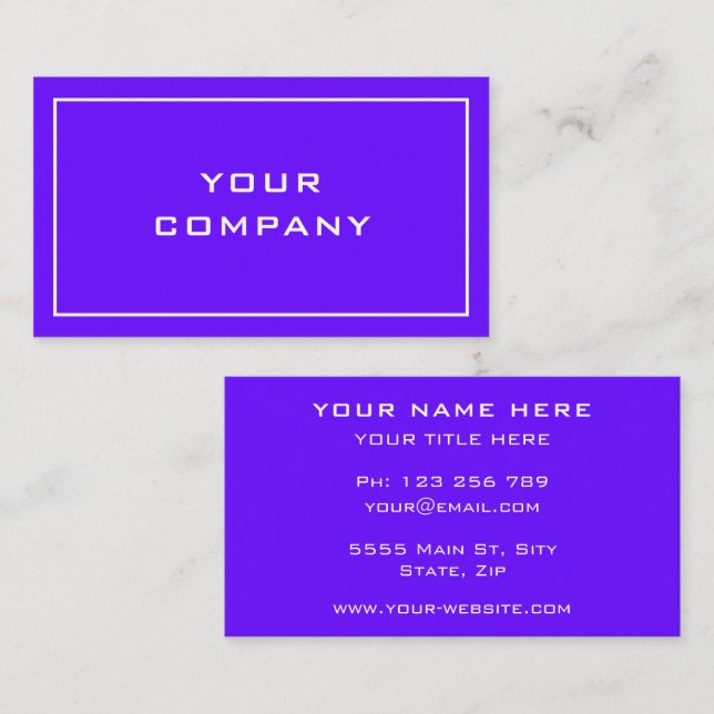 Personalised Promotional Business Card Example (Front/Back)