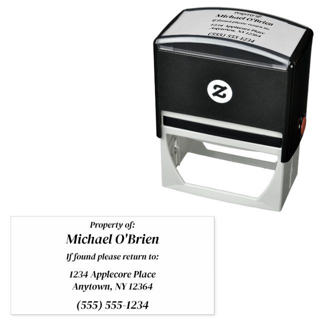 Personalised Property of Custom Information Self-inking Stamp (In Situ)