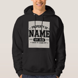 Personalised Property Of Name – Varsity Style Cust Hoodie