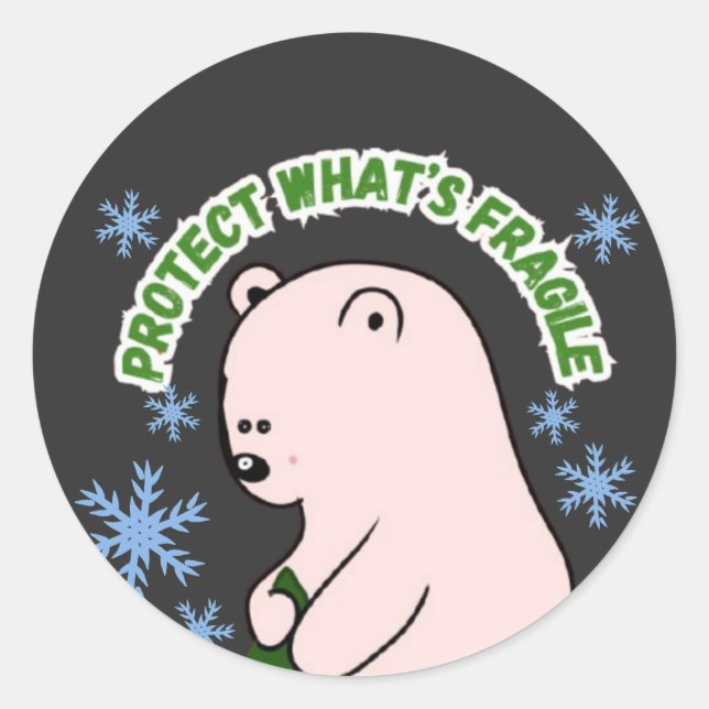 Personalised Protect What's Fragile Classic Round Sticker (Front)