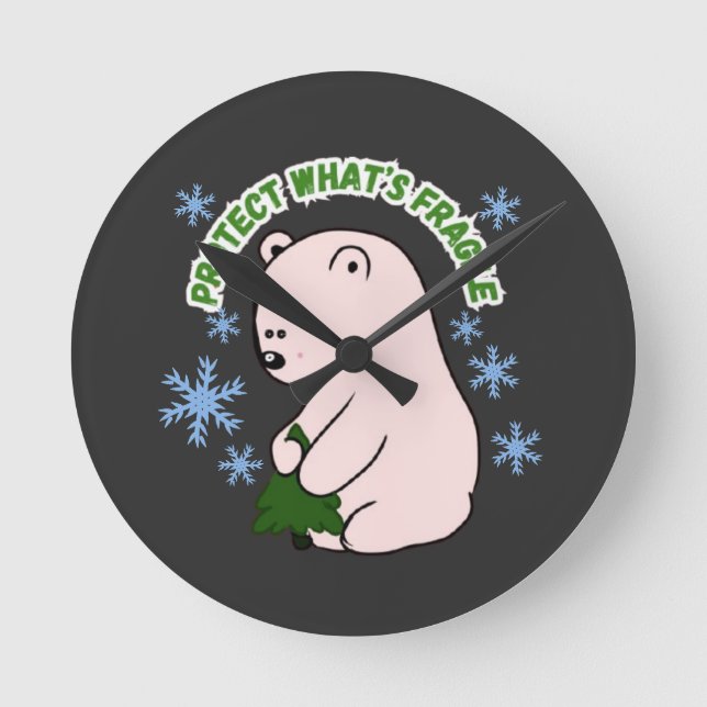 Personalised Protect What's Fragile Round Clock (Front)