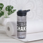 Personalised protein shake water bottle gift<br><div class="desc">Personalised protein shake water bottle gift. Personalised plastic water bottle for shakes and other drinks. Cool Birthday gift idea for men and women. Black and white bold typography template with modern font. Trendy gift ideas for friends, family, employees, coworkers, colleagues, boss, teacher, sports coach, self employed person, husband, wife, personal...</div>