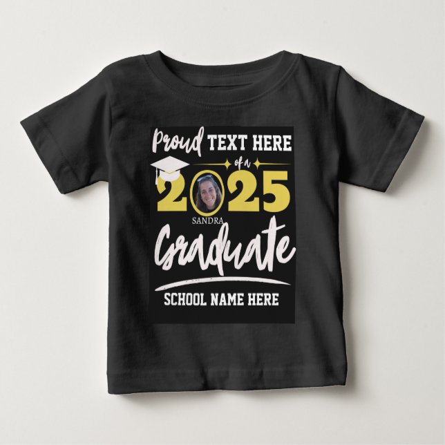 Personalised Proud Family Graduation Class of 2025 Baby T-Shirt (Front)
