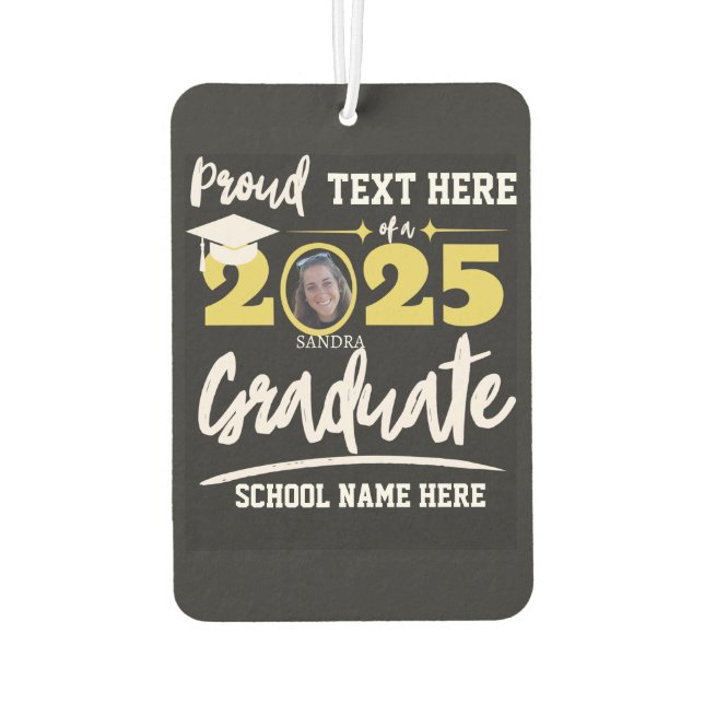 Personalised Proud Family Graduation Class of 2025 Car Air Freshener (Back)