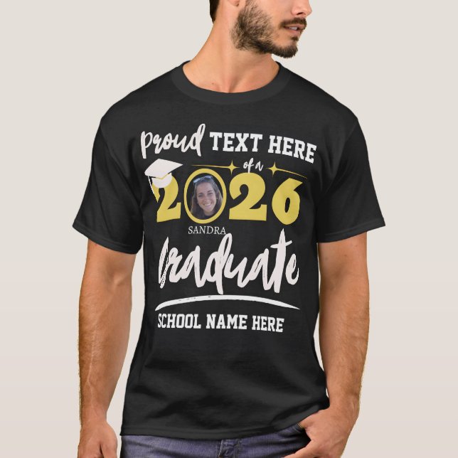 Personalised Proud Family Graduation Class of 2026 T-Shirt (Front)