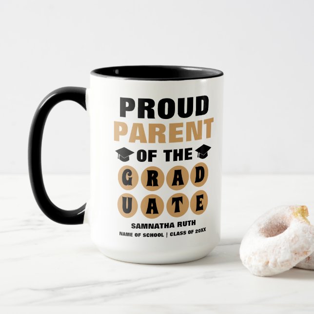 Personalised Proud Parent Of The Graduate Mug (With Donut)