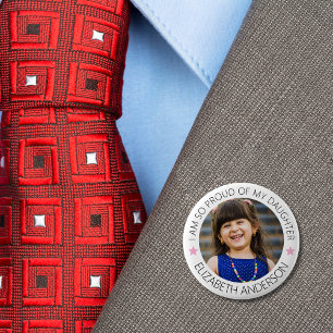 Personalised Proud Parent Photo 6 Cm Round Badge