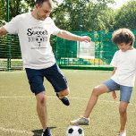 Personalised Proud Soccer Dad T-Shirt<br><div class="desc">"Show off your pride for your little soccer superstar with our personalised Proud Soccer Dad t-shirt! Featuring a sleek, modern text and a classic soccer ball design in black and white, this shirt is the perfect way to support your child's love for the game. And with the option to add...</div>