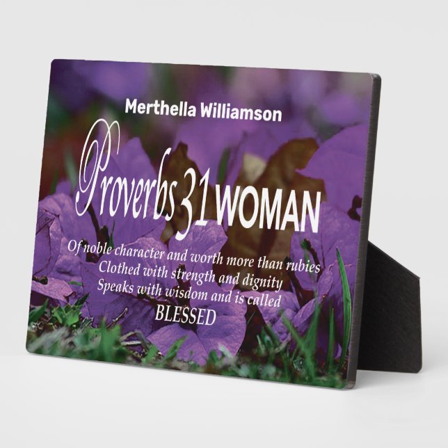 Personalised PROVERBS 31 WOMAN Inspirational Plaque (Side)