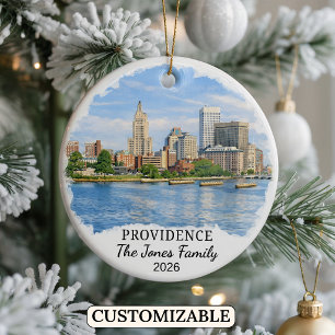 Personalised Providence Ornament, Rhode Island Ceramic Tree Decoration