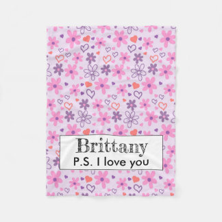Personalised PS I Love You  Fleece Blanket