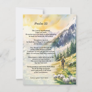 Personalised Psalm 23 With Shepherd Imagery Postcard