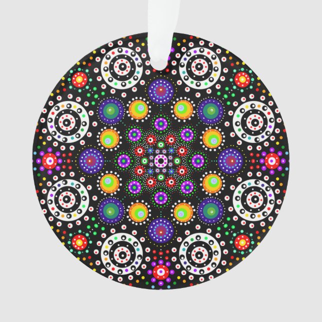 Personalised Psychedelic Dot Mandala Christmas   Ornament (Front)
