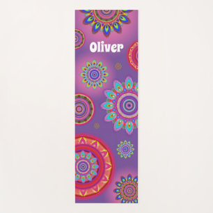Personalised psychedelic hippy mandala yoga mat