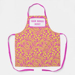 Personalised Psychedelic Pink Yellow Apron