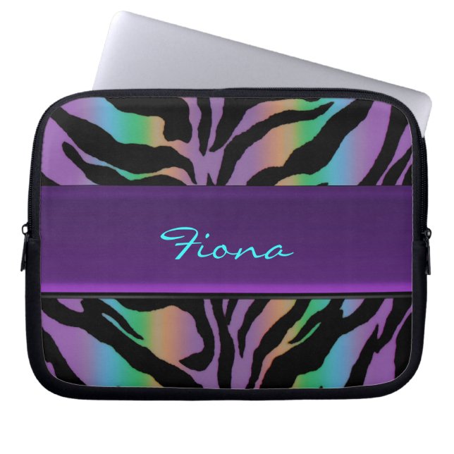 Personalised Psychedelic Rainbow Zebra Skin Sleeve (Front)