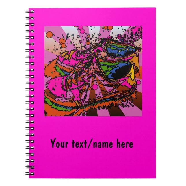Personalised Psychedelic Sneakers Notebook (Front)