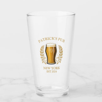 Personalised Pub Sign Beer Glass with Custom Name