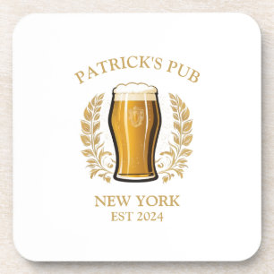 Personalised Pub Sign Beer Glass with Custom Name Coaster