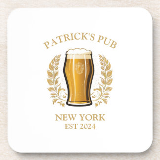 Personalised Pub Sign Beer Glass with Custom Name Coaster