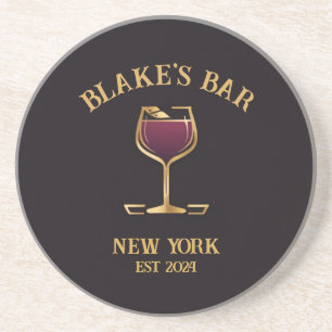 Personalised Pub Sign Home Bar Decor Custom Name Coaster