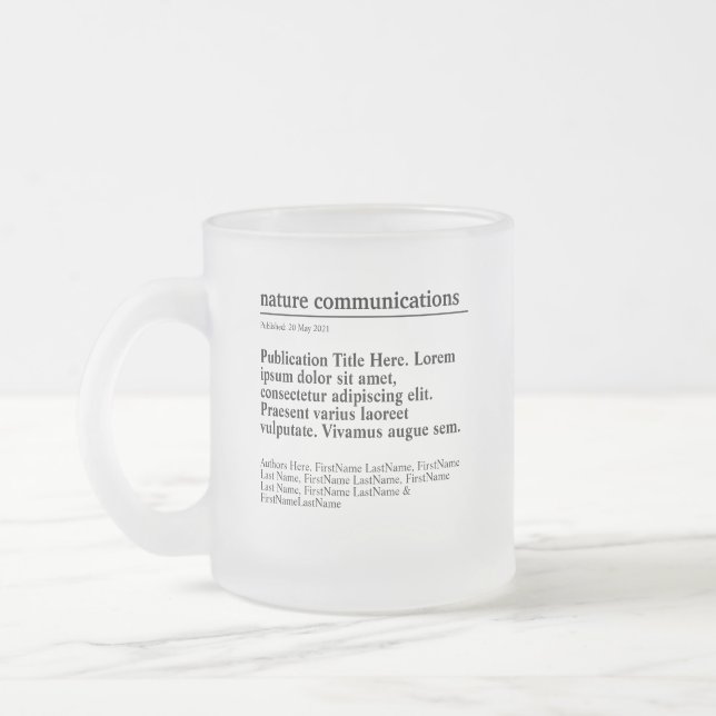Personalised Publication Frosted Glass Mug (Left)