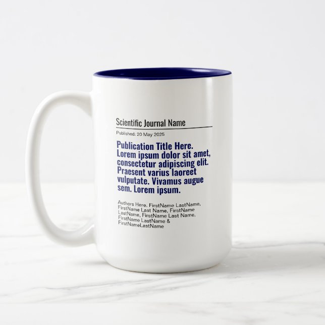 Personalised Publication Two-Tone 15oz Mug - Blue (Left)