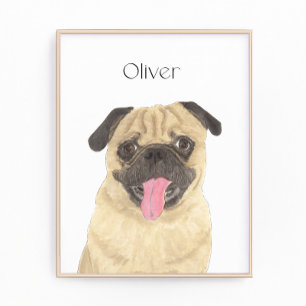 Personalised Pug Art Photo Print
